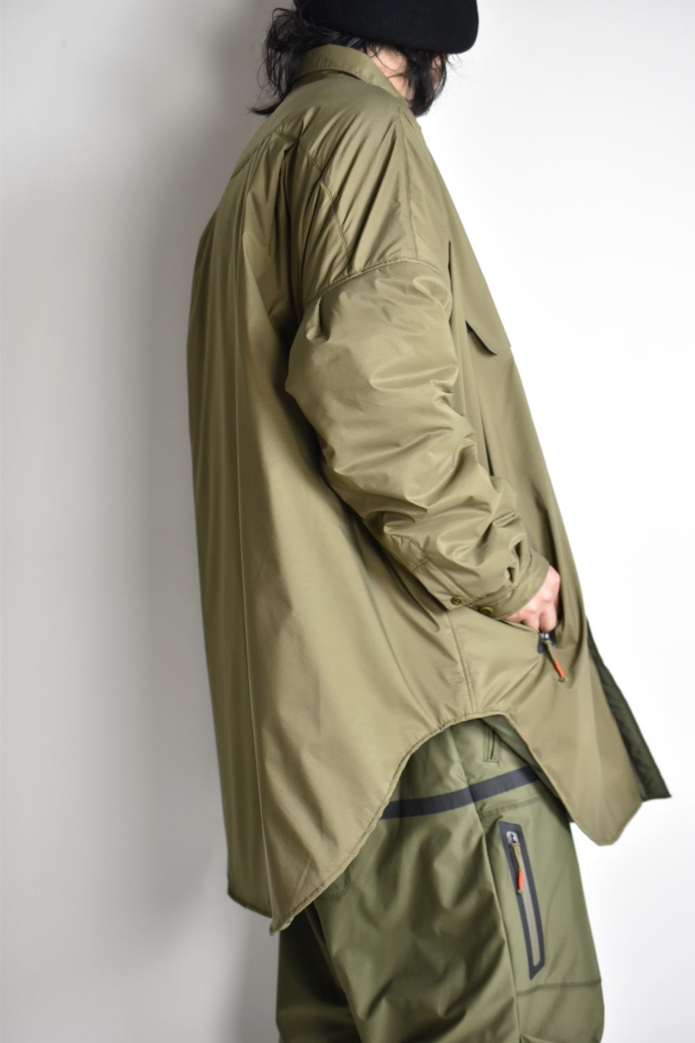 TOO BIG BAGGY QUILTED SHIRT COAT c/#2 KHAKI