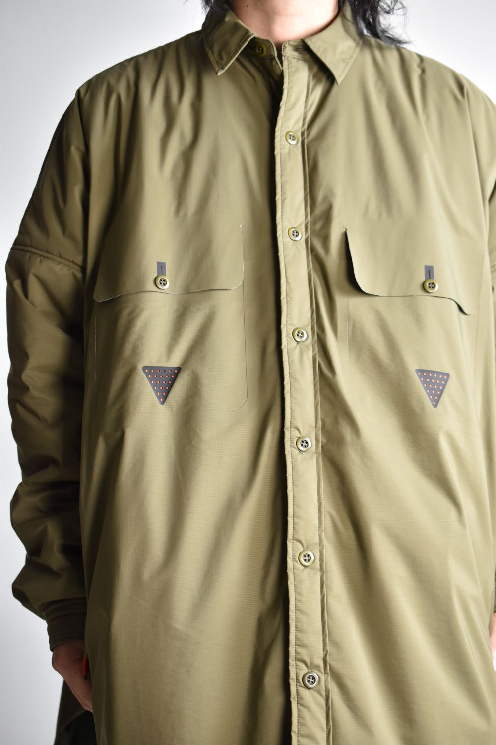 TOO BIG BAGGY QUILTED SHIRT COAT c/#2 KHAKI