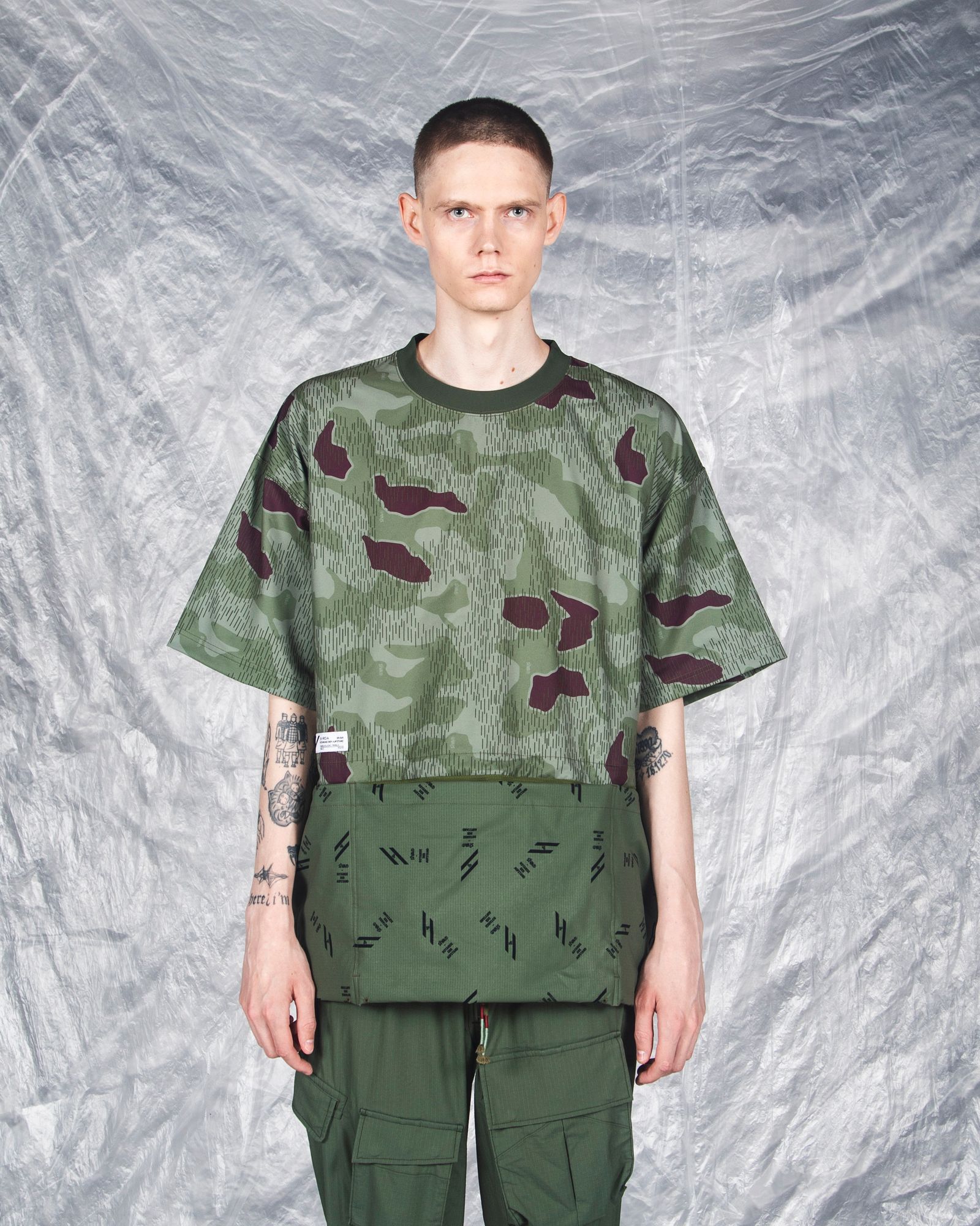「予約商品」SPLINTER-CAMO MECHANIC STORAGE LOOSE-FIT TEE / col: KHAKI