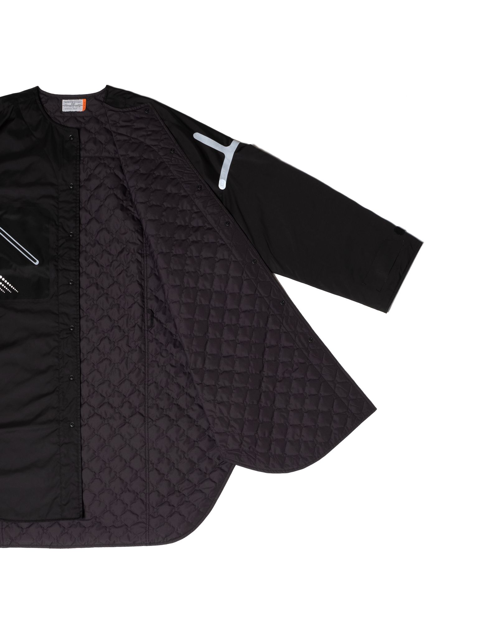 「予約商品」COLLARLESS OVERSIZED LONG PADDING COAT / col: BLACK