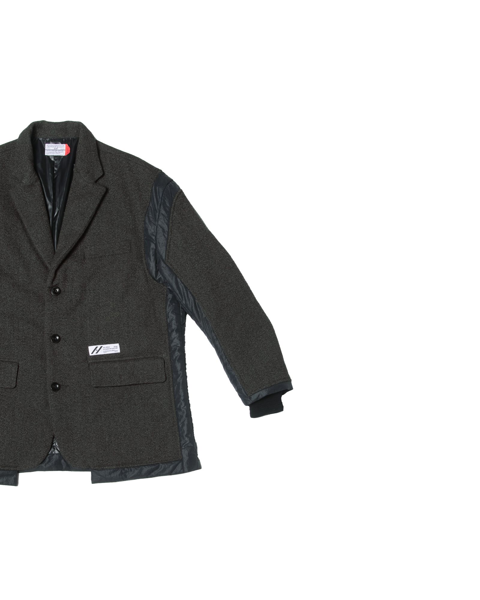 「予約商品」PASTED TWEED DOWN WIDE BLAZER / col: BLACK