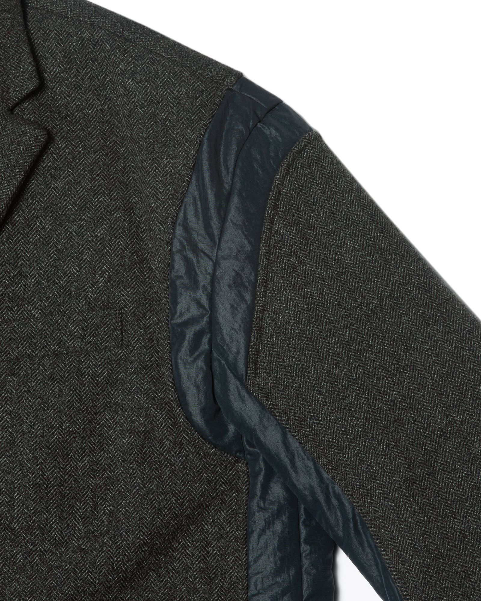 「予約商品」PASTED TWEED DOWN WIDE BLAZER / col: BLACK