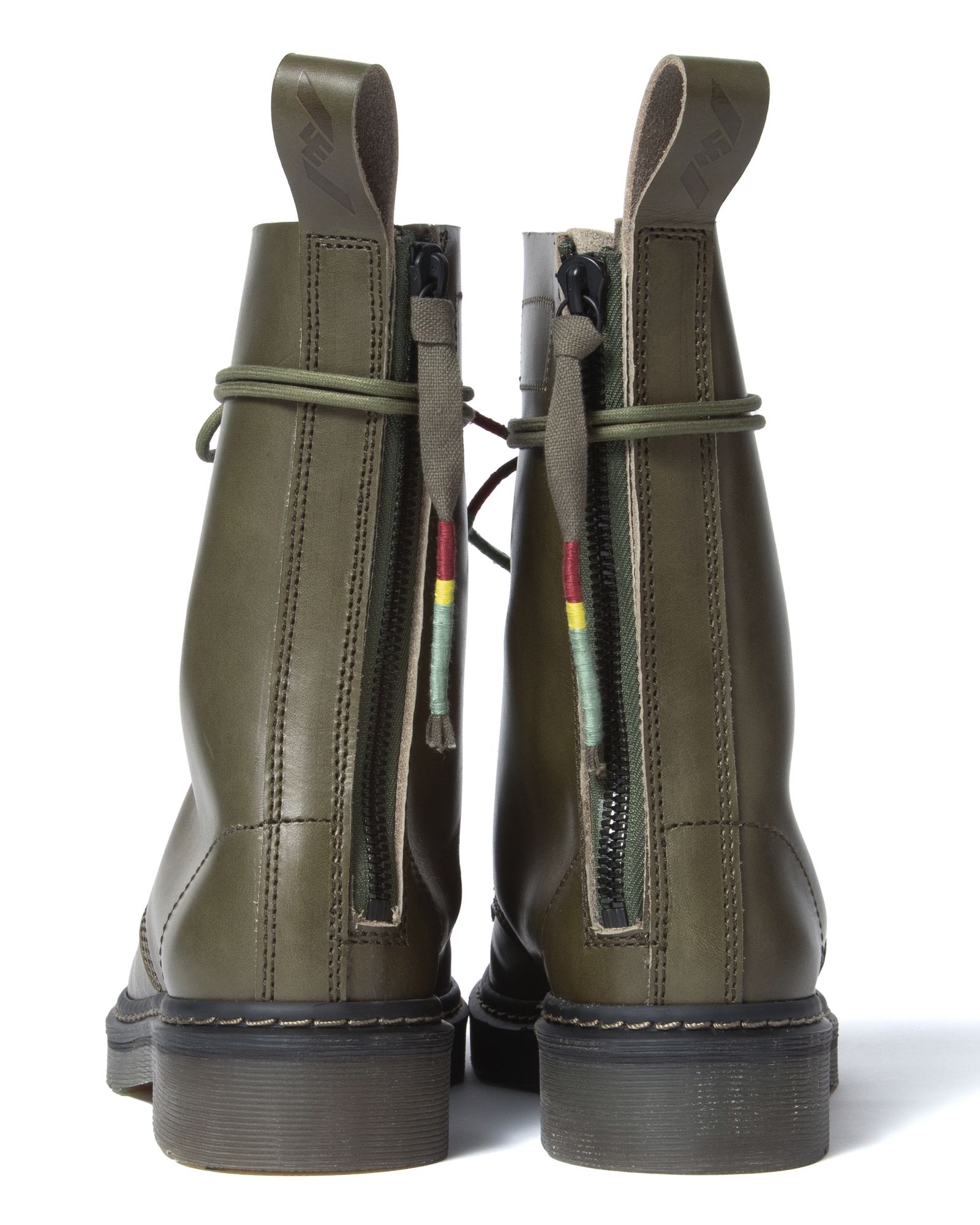 「予約商品」10EYELET ROUND TOE ZIP-UP BOOTS / col: KHAKI