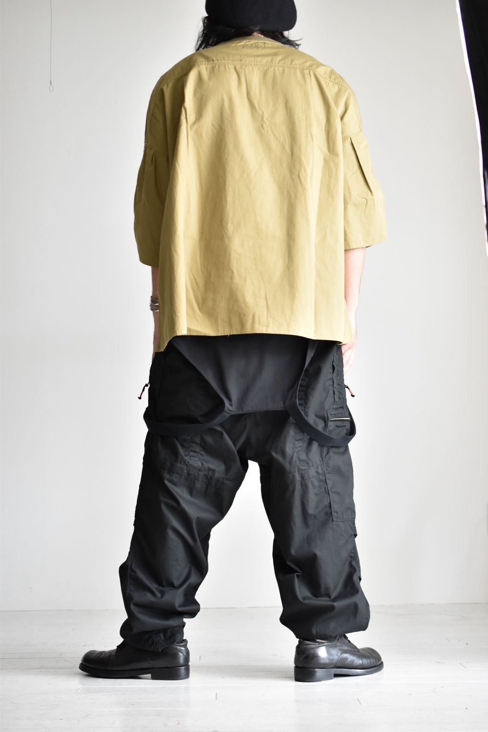 FLIGHT PLEATED SUSPENDER TROUSERS c/#1 BLACK