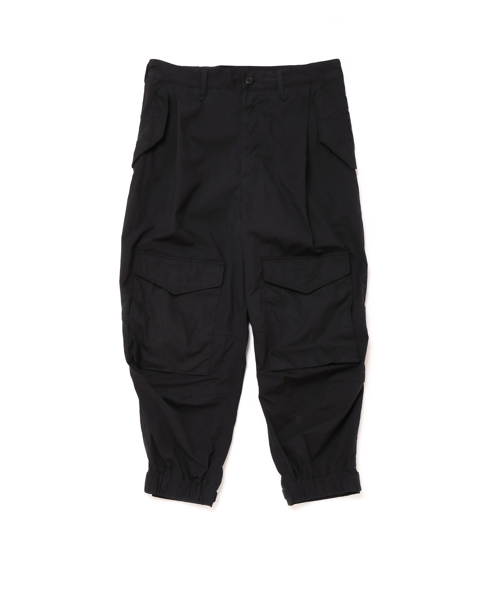 「予約商品」ONE-PLEATS CARGO TROUSERS # c/BLACK