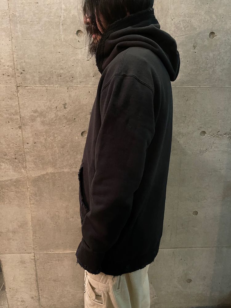 945-80TT108-2 / ダメージジップパーカー (BLACK, KHAKI)
