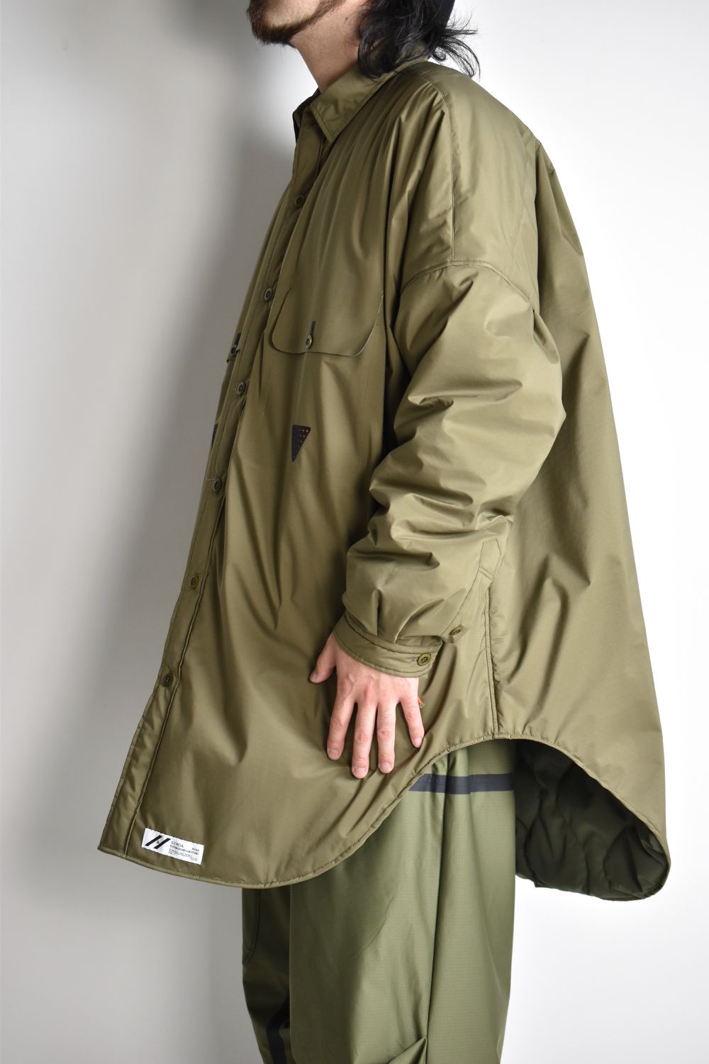 TOO BIG BAGGY QUILTED SHIRT COAT c/#2 KHAKI