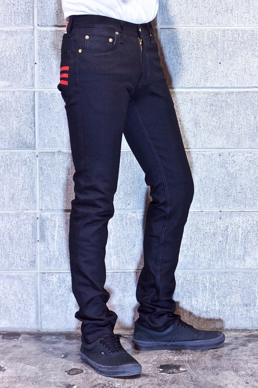 04 STRECH SKINNY BLACK / ストレッチ スキニー デニムパンツ (ブラック)