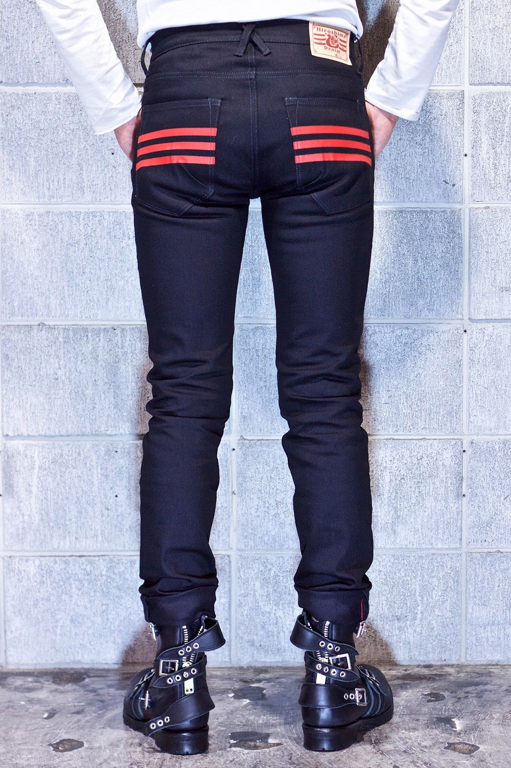 04 STRECH SKINNY BLACK / ストレッチ スキニー デニムパンツ (ブラック)