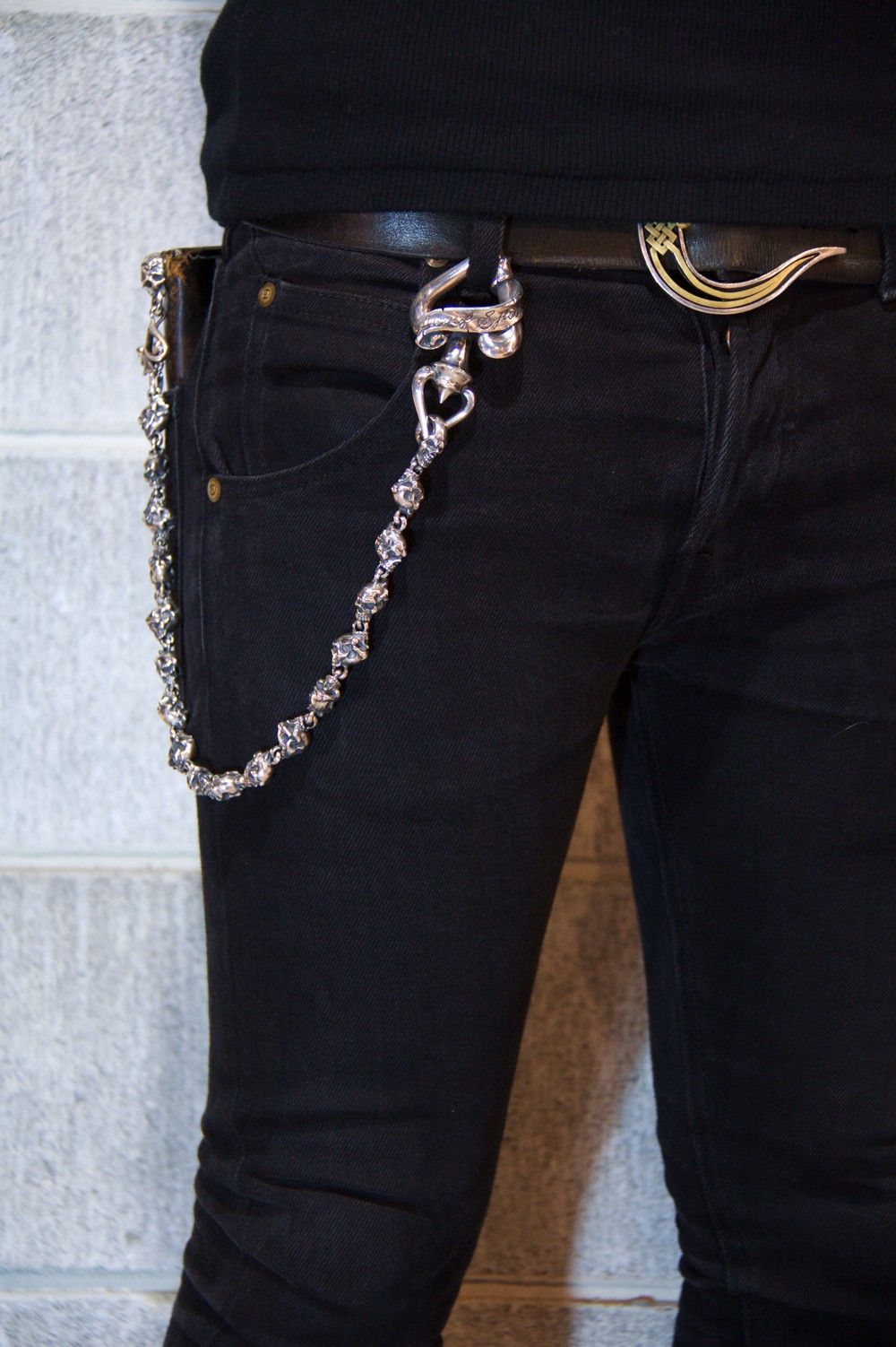 30 TWO FACE SKULL WALLET CHAIN "CUSTOM"