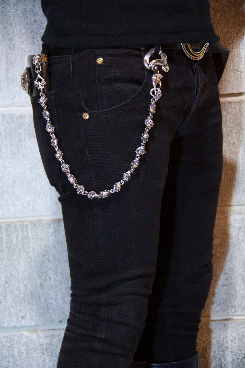 30 TWO FACE SKULL WALLET CHAIN "CUSTOM"