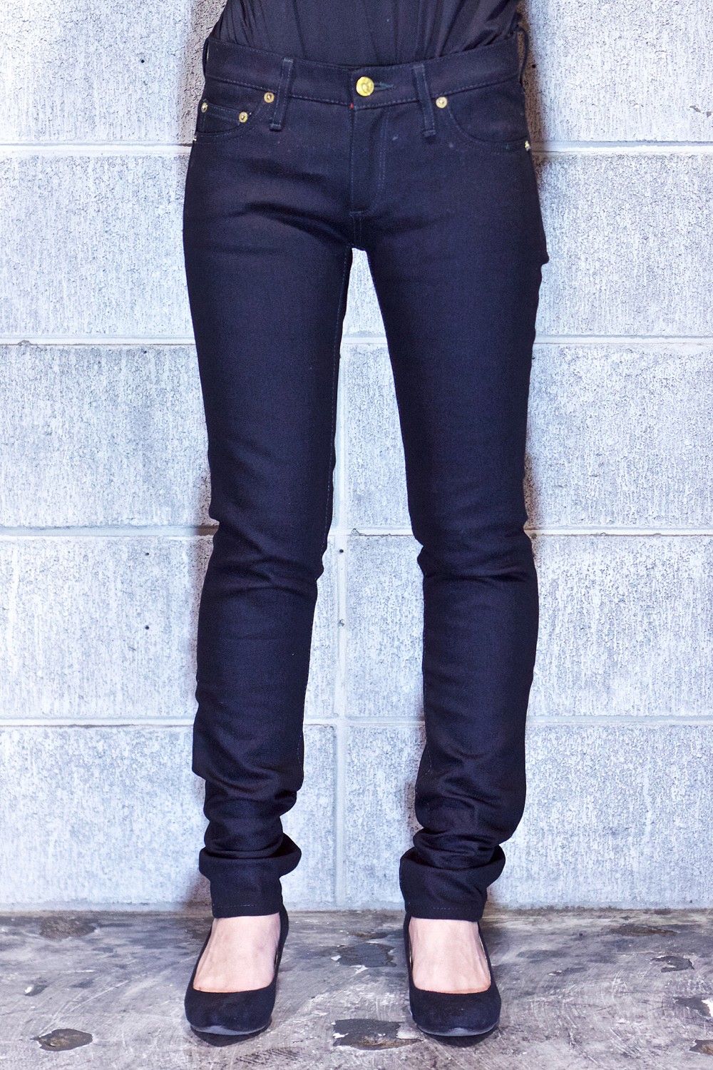 05 WOMEN SKINNY BLACK / スキニー デニムパンツ (ブラック) レディース