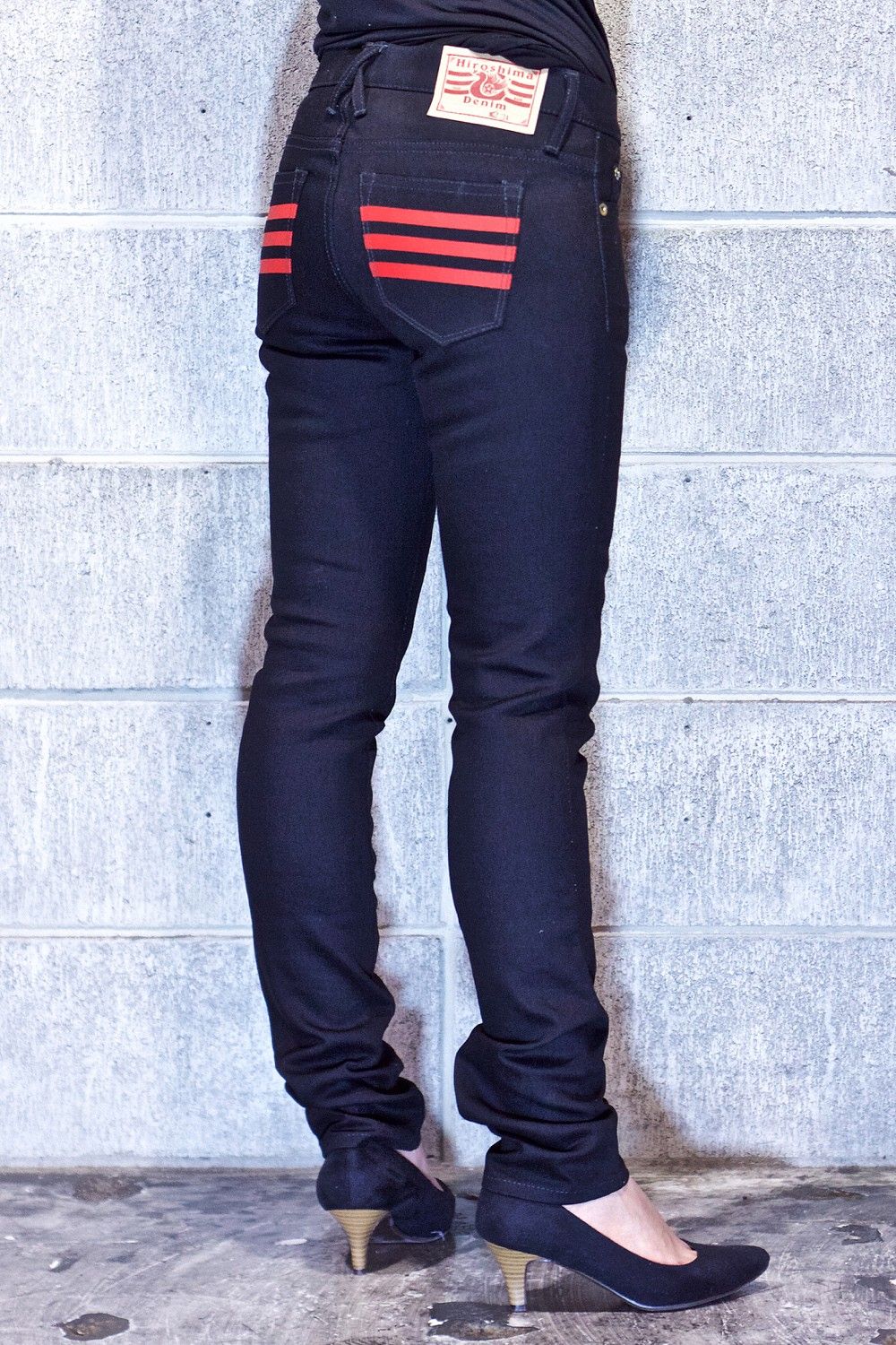 05 WOMEN SKINNY BLACK / スキニー デニムパンツ (ブラック) レディース
