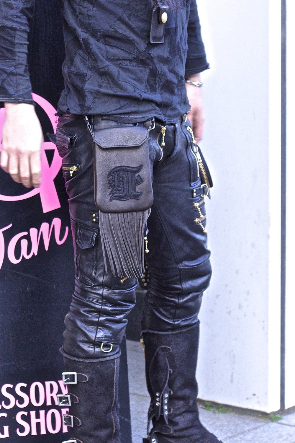 「blackmeans」×「丸岡和吾」haze&jam4周年記念 deer skin”死”pouch