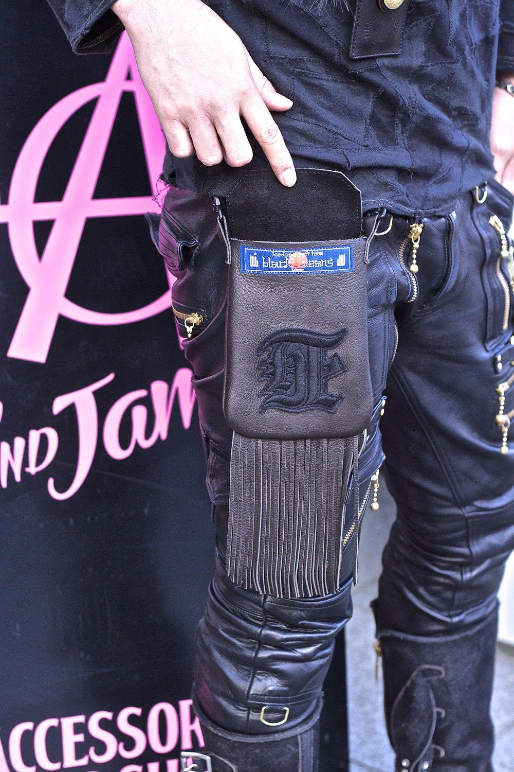 「blackmeans」×「丸岡和吾」haze&jam4周年記念 deer skin”死”pouch