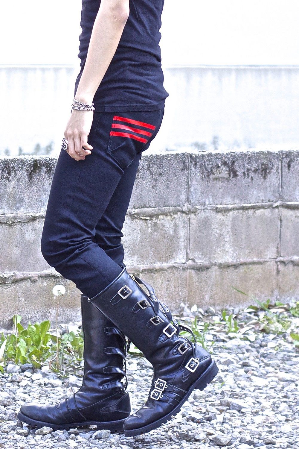 04 STRECH SKINNY BLACK / ストレッチ スキニー デニムパンツ (ブラック)