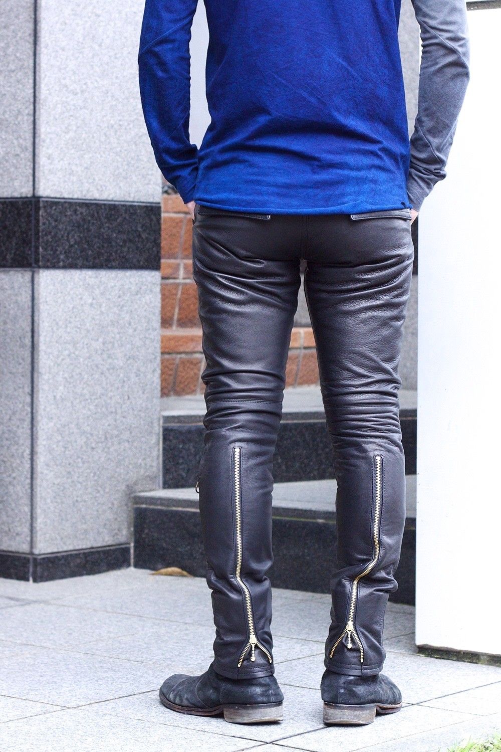945-81GP20-5 / レザーパンツ (BLACK, WHITE)