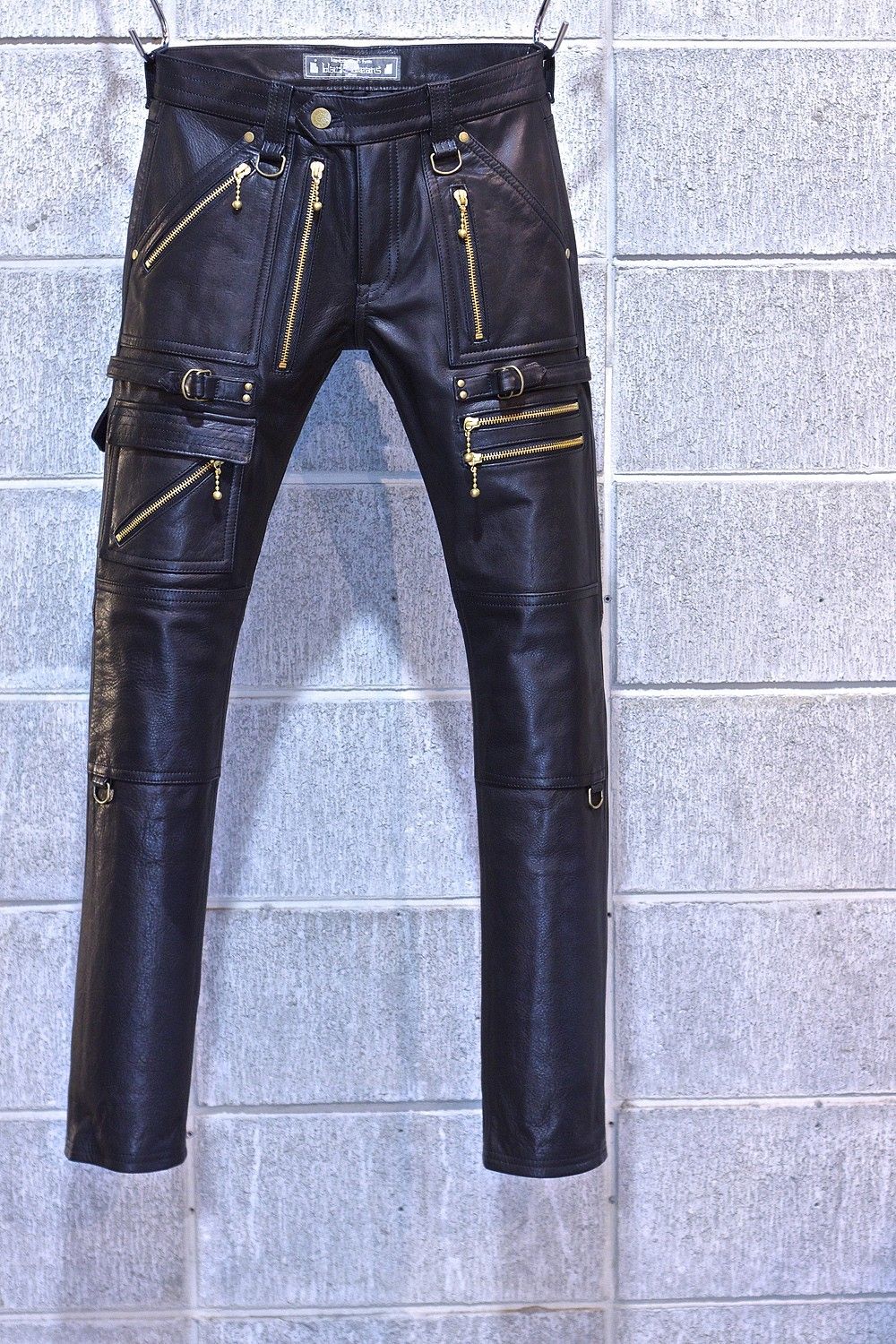 945-81GP06-5 / レザージップパンツ (BLACK, WHITE)