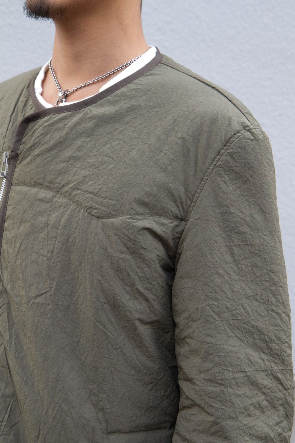 ROUND COLLAR LINING SHIRT "KHAKI"