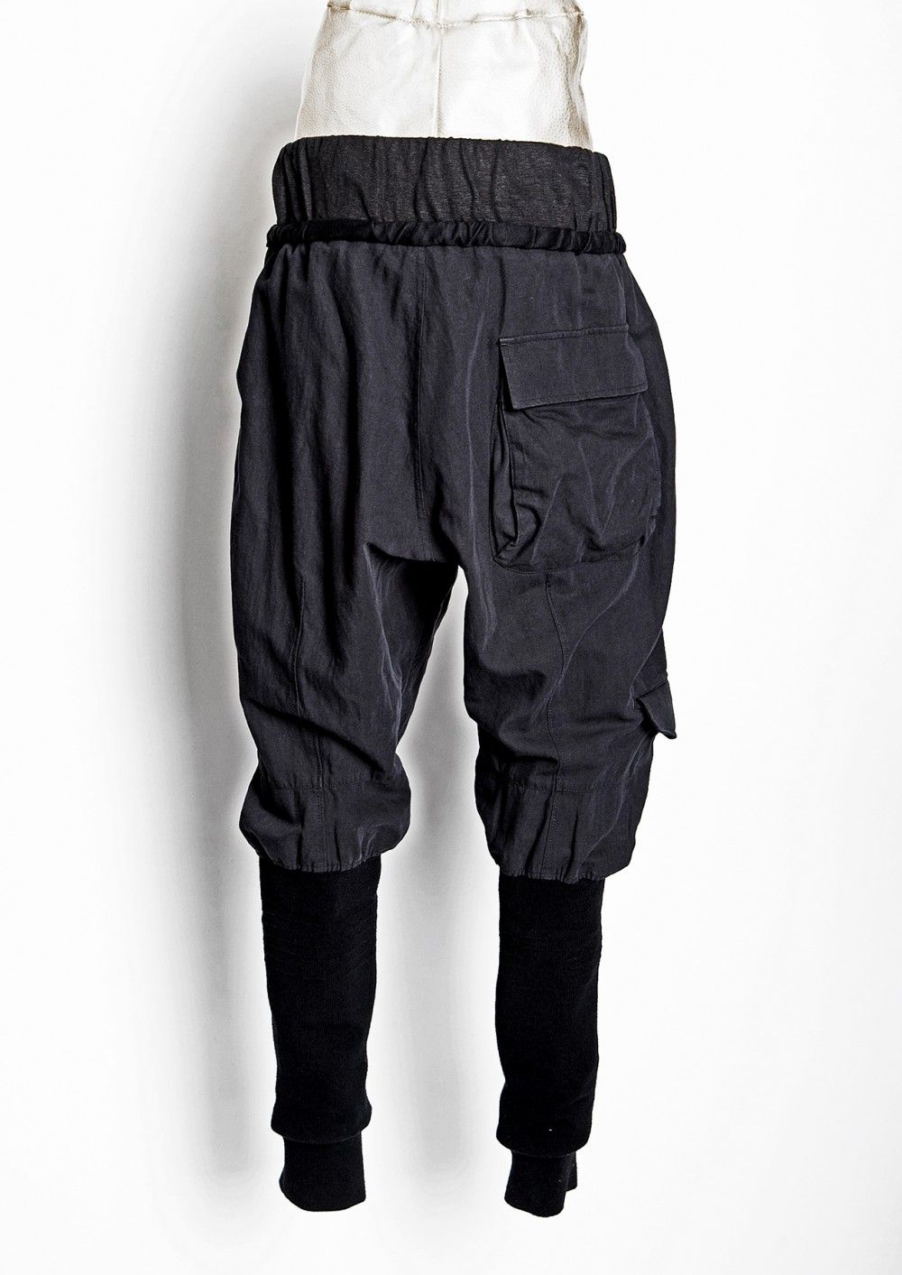 BOT-CLT / DRAWSTRING WAIST LEG WARMER TROUSERS(Black)