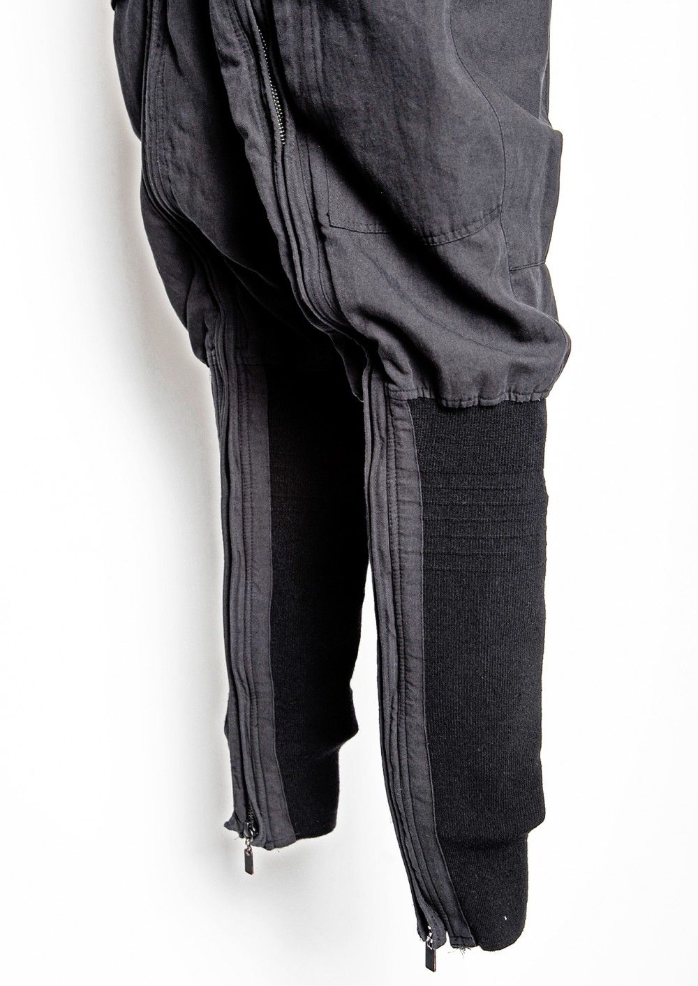 BOT-CLT / DRAWSTRING WAIST LEG WARMER TROUSERS(Black)