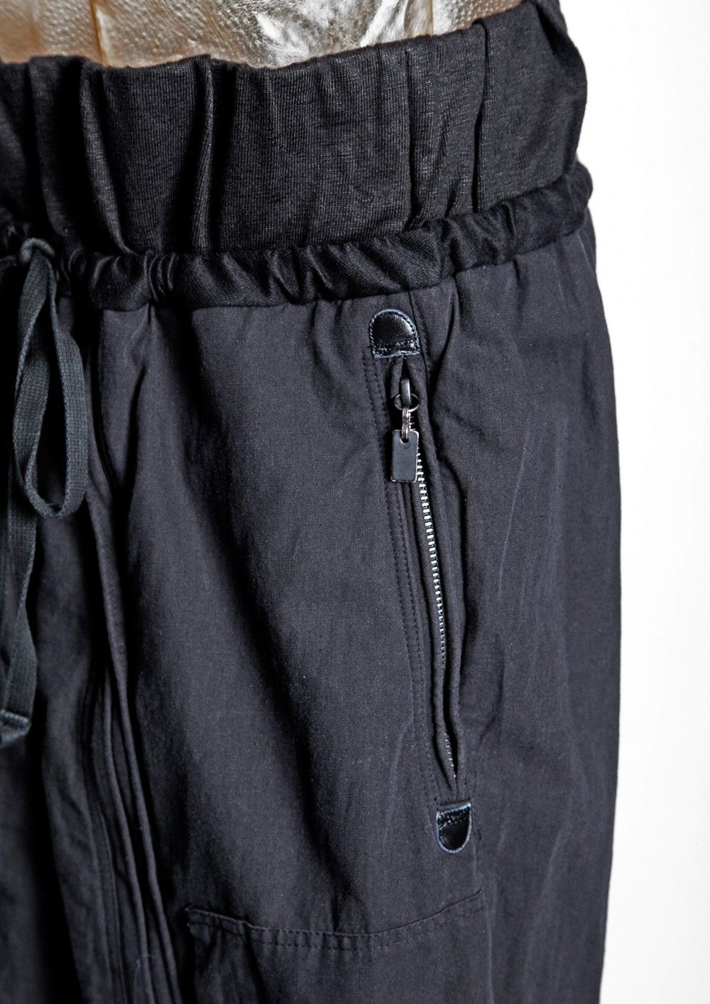 BOT-CLT / DRAWSTRING WAIST LEG WARMER TROUSERS(Black)