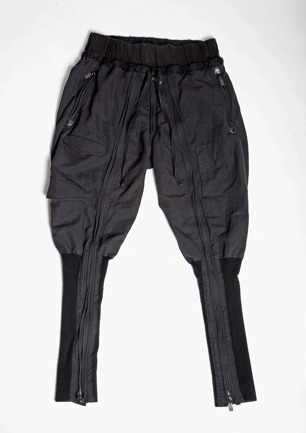BOT-CLT / DRAWSTRING WAIST LEG WARMER TROUSERS(Black)