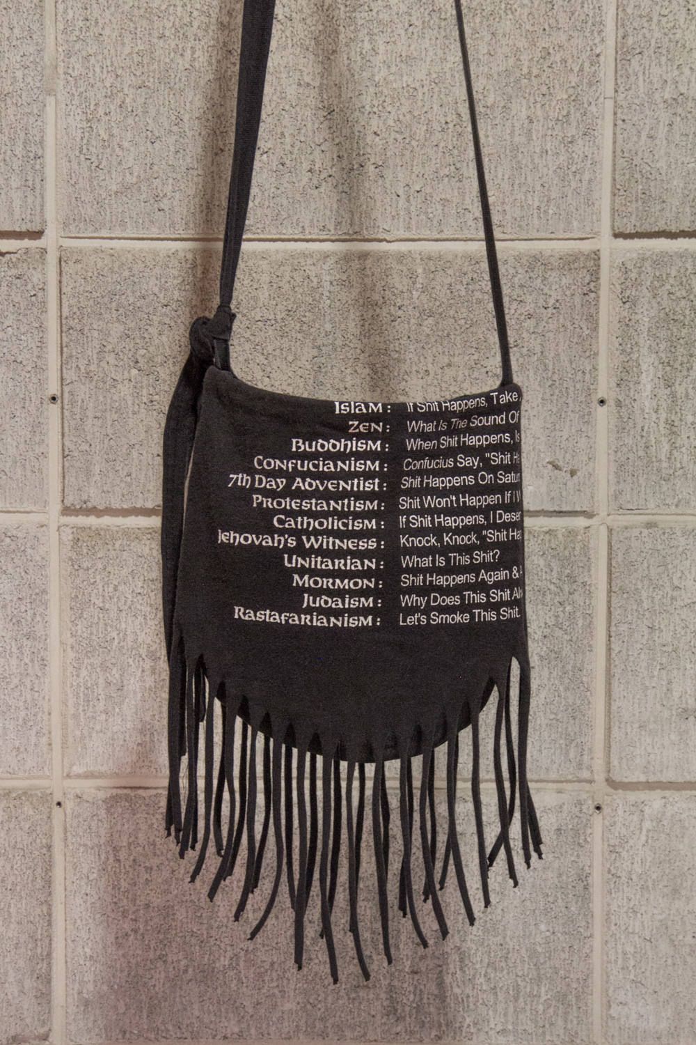 Used T-shirts Leather Bag 01