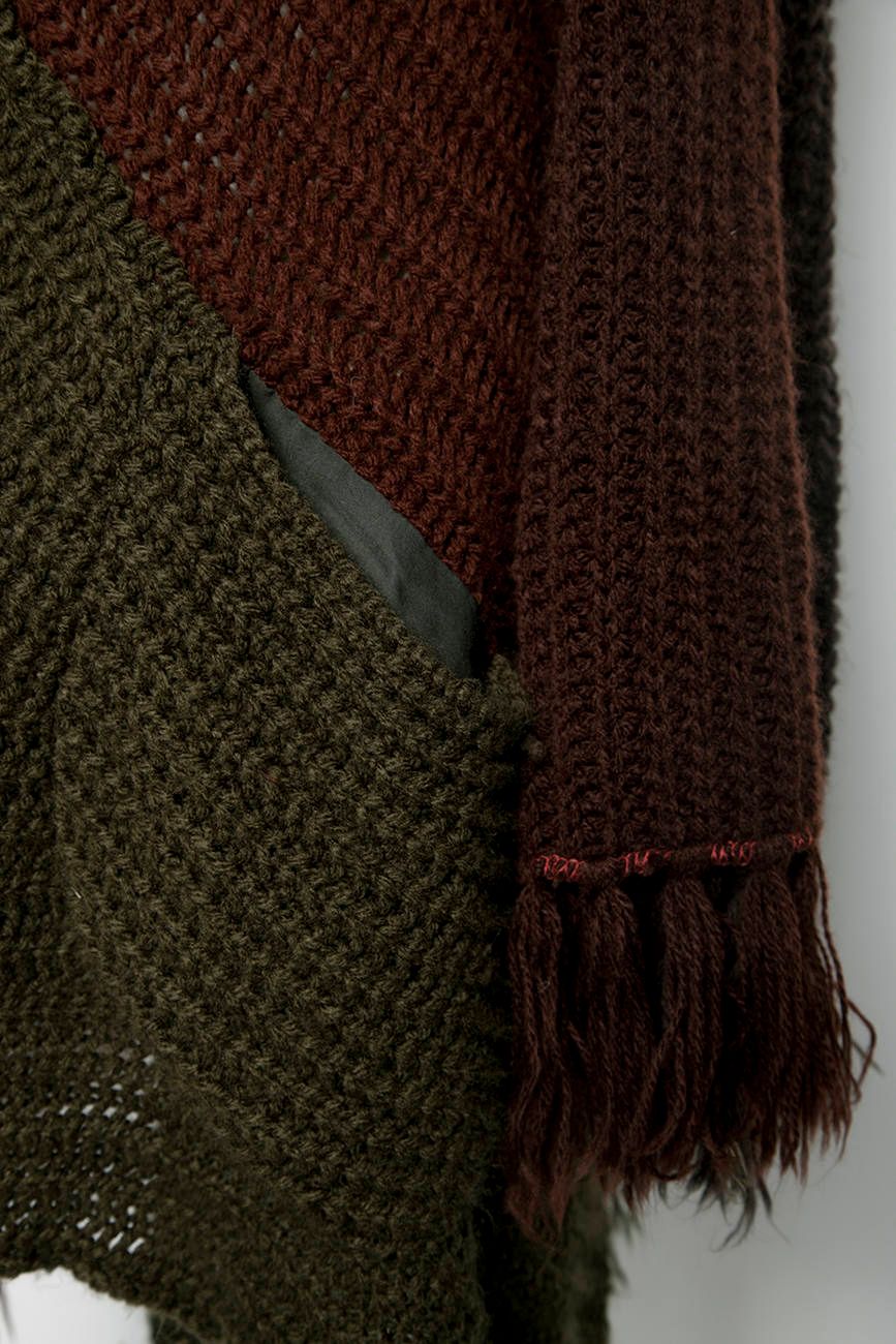 Muffler Rebuild Double Breasted Coat "KHAKI"