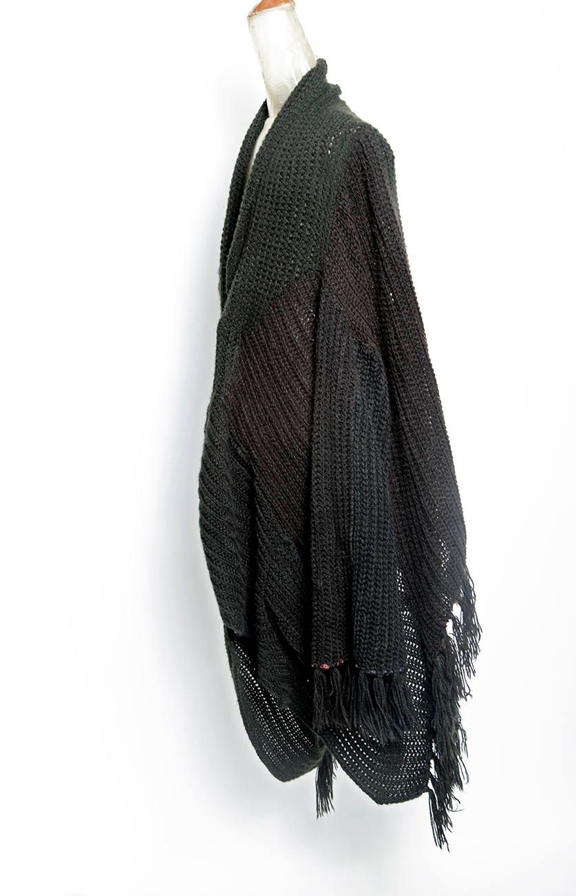 Muffler Rebuild Double Breasted Coat "BLACK"