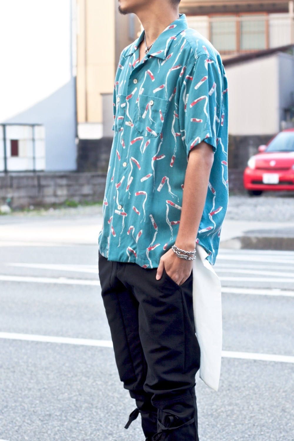 Cigarette end shirt "TURQUOISE"