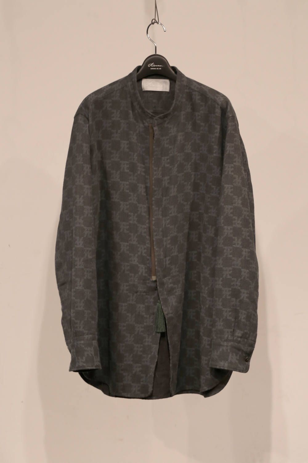 死鳥格子 Padre long shirt × 丸岡和吾 "BLACK,MOSSGREEN"