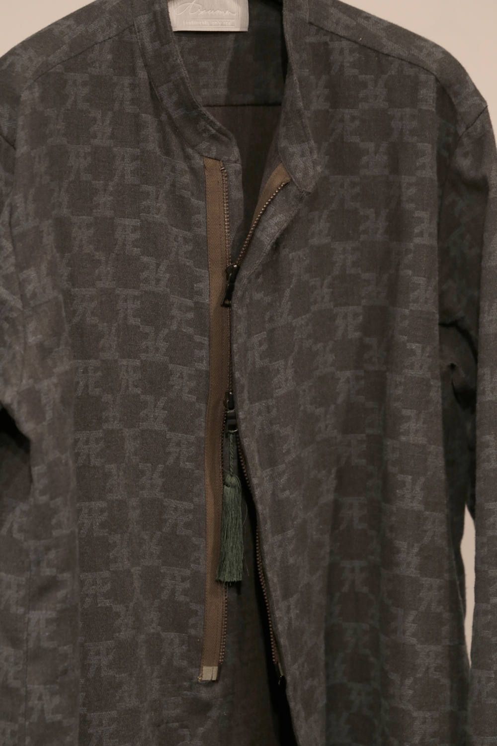 死鳥格子 Padre long shirt × 丸岡和吾 "BLACK,MOSSGREEN"