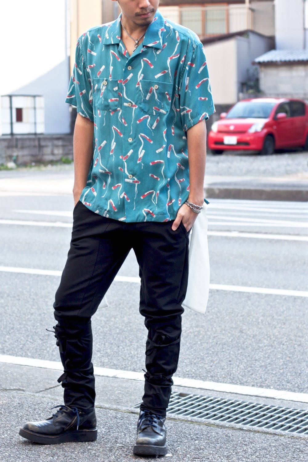 Cigarette end shirt "TURQUOISE"