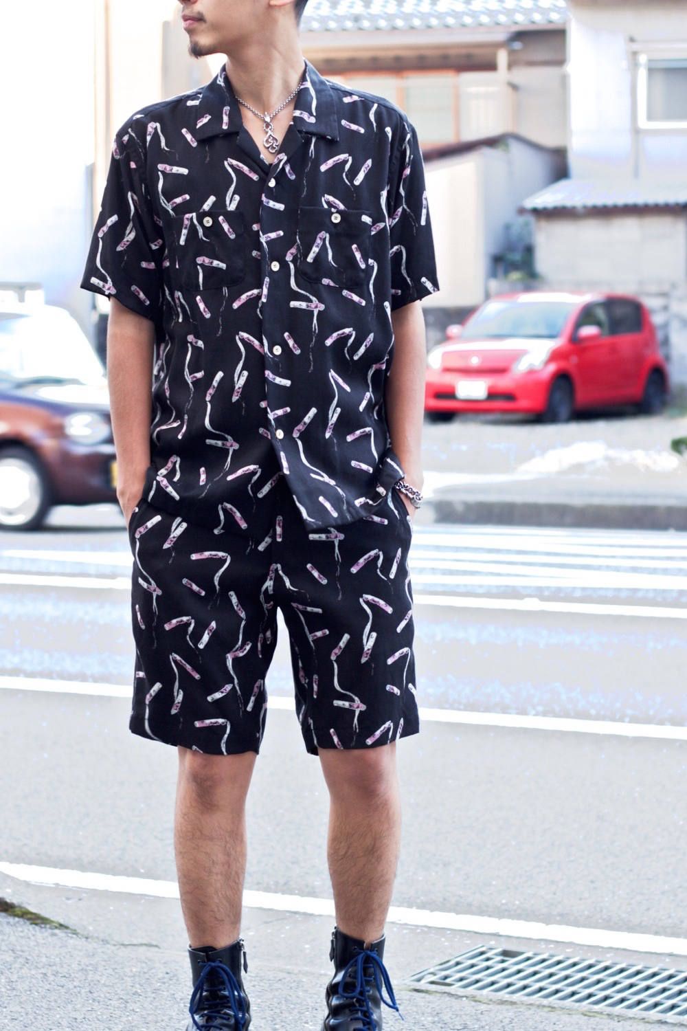 Cigarette end shirt "BLACK"
