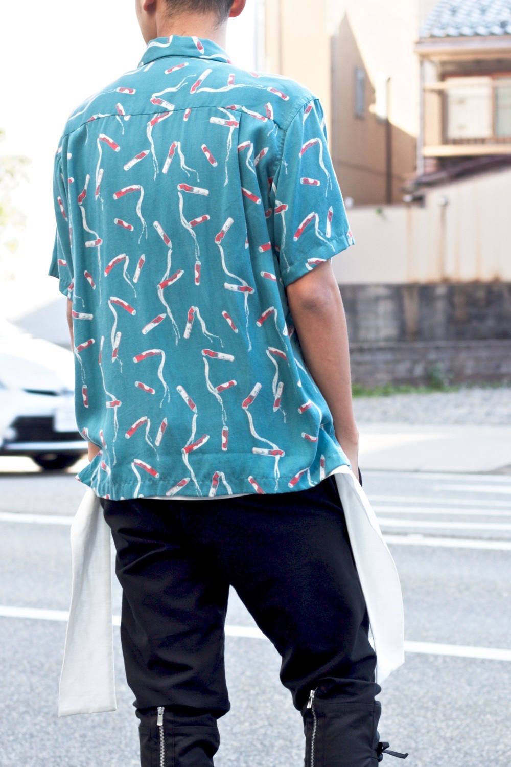 Cigarette end shirt "TURQUOISE"