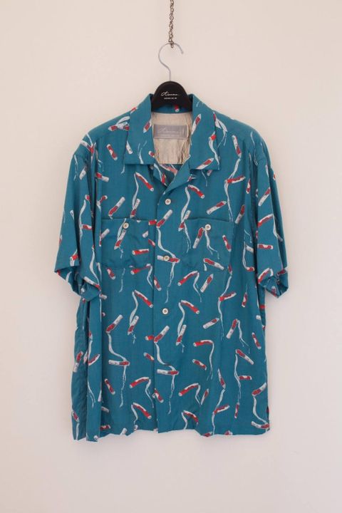 Cigarette end shirt "TURQUOISE"