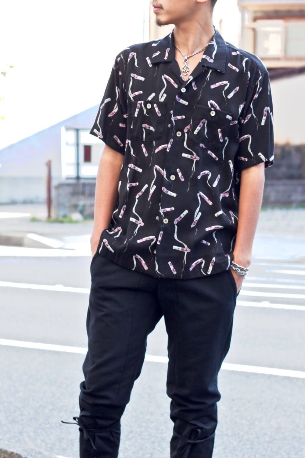 Cigarette end shirt "BLACK"