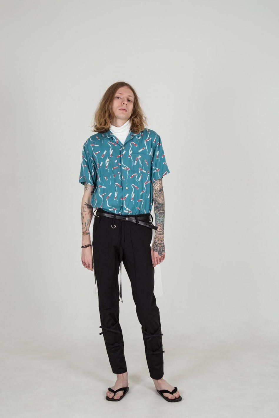 Cigarette end shirt "TURQUOISE"