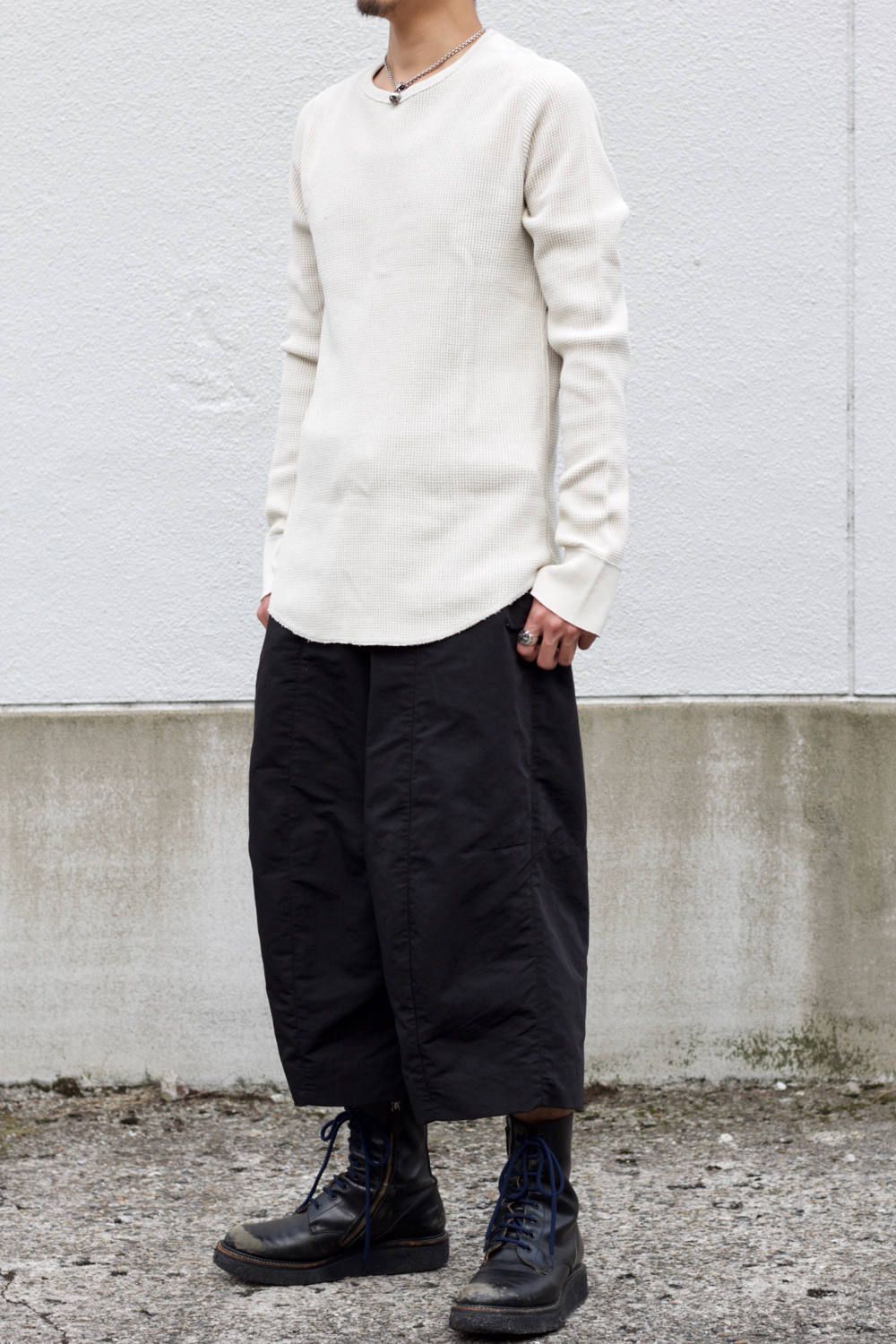 Side Gazette thermal shirt "BLACK/OFF WHITE"
