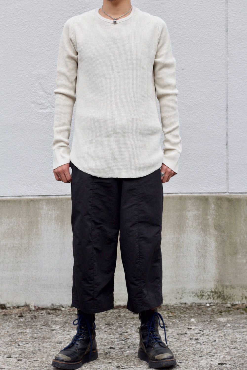 Side Gazette thermal shirt "BLACK/OFF WHITE"