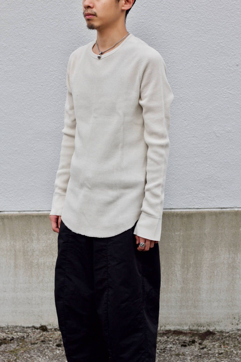 Side Gazette thermal shirt "BLACK/OFF WHITE"