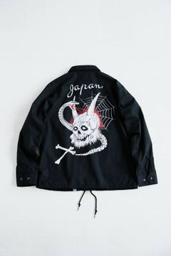 コーチジャケット ”oni_skull” BLACK