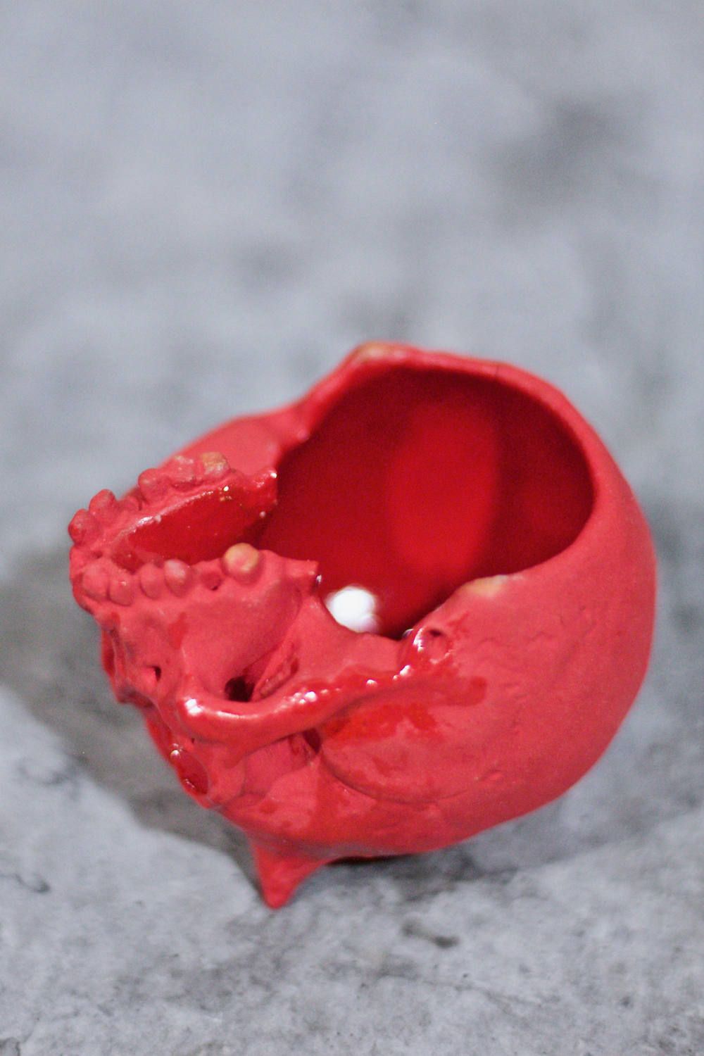 "ぐい呑み"小ツノ髑髏 (RED)