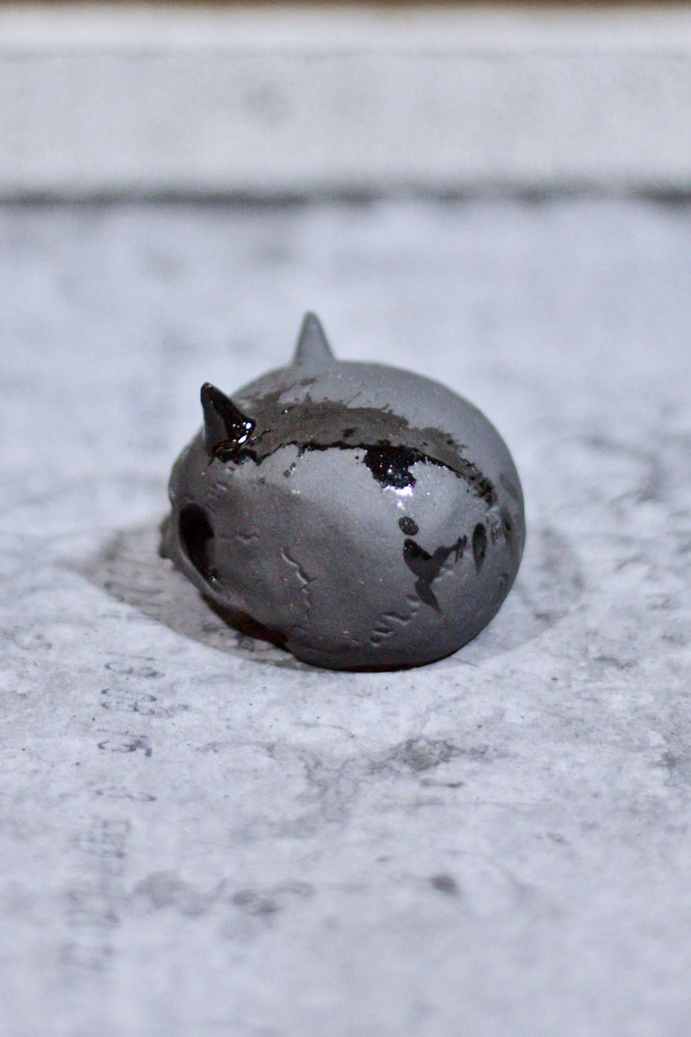 "ぐい呑み"小ツノ髑髏 (BLACK)