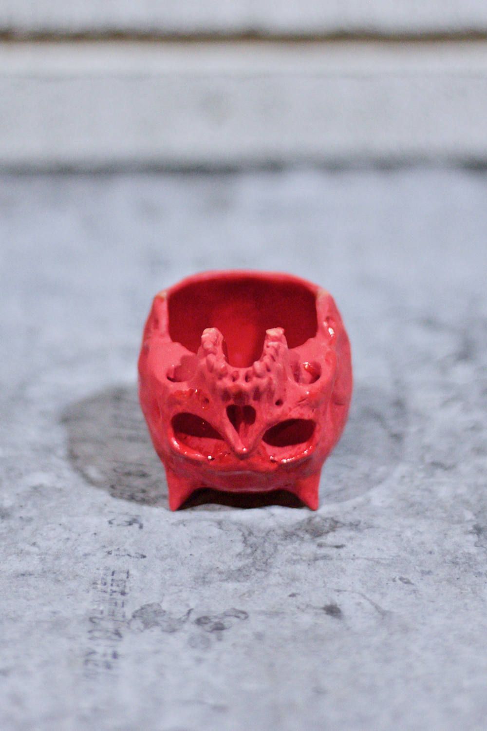 "ぐい呑み"小ツノ髑髏 (RED)