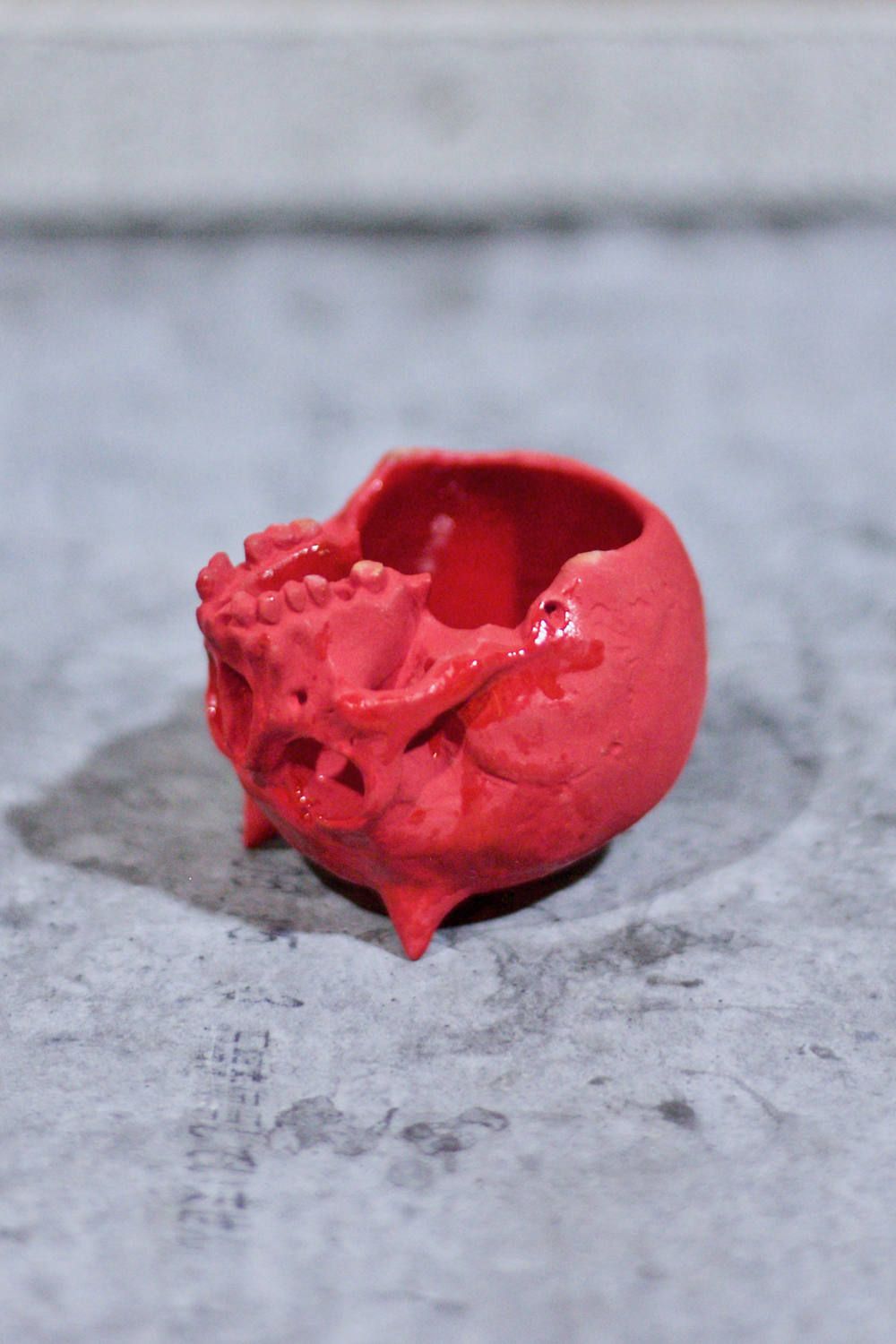 "ぐい呑み"小ツノ髑髏 (RED)