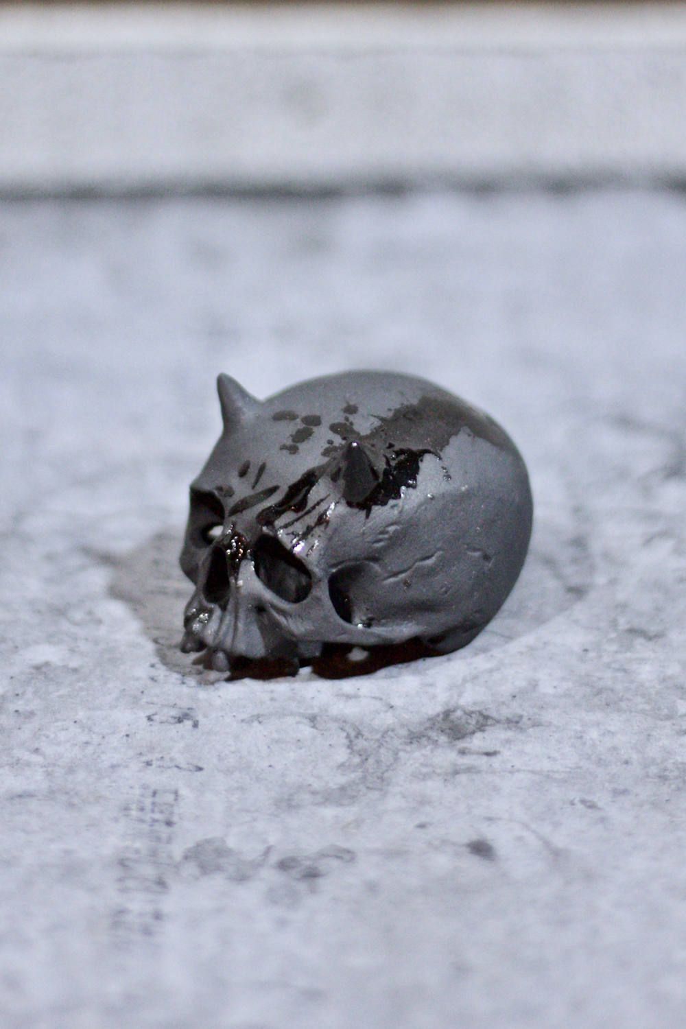 "ぐい呑み"小ツノ髑髏 (BLACK)