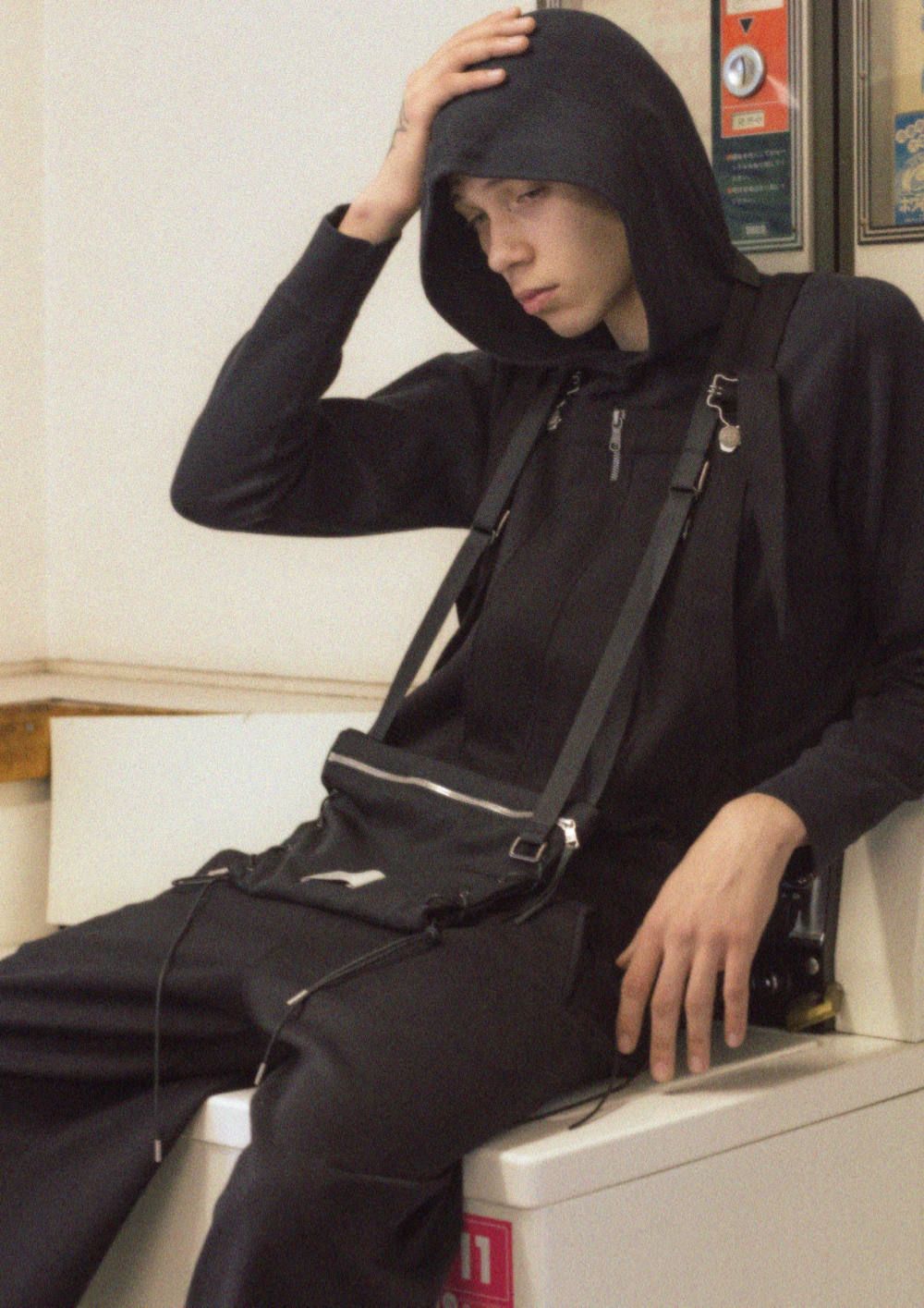 COMMAND THERMAL HOODIE (BLACK,OFF WHITE)