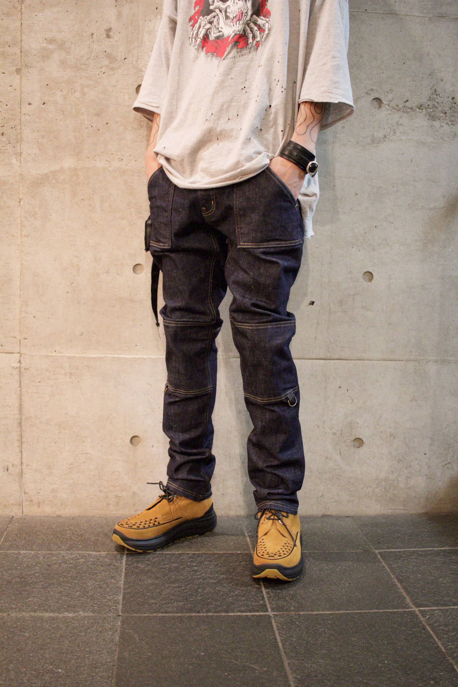 945-74GP20-20 / デニムスリムパンツ (BLACK,INDIGO,)